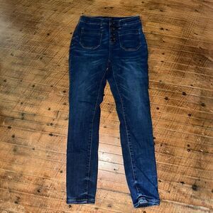 Judy Blue skinny boutique stretchy multi button 7/28 jeans